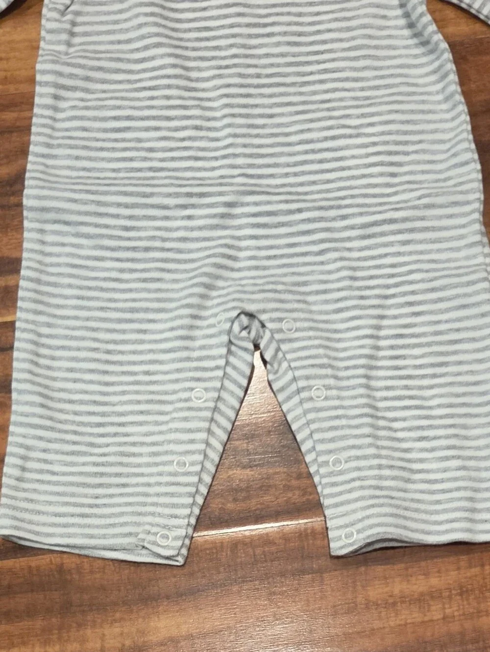 Gymboree NWT 0-3 months gray and white striped one piece elephant romper